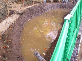 水がはられたトンボ池